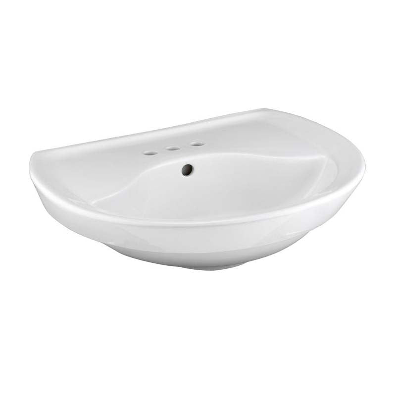 American Standard 0268.004.020 Ravenna Pedestal Sink Basin with Faucet Centers in White