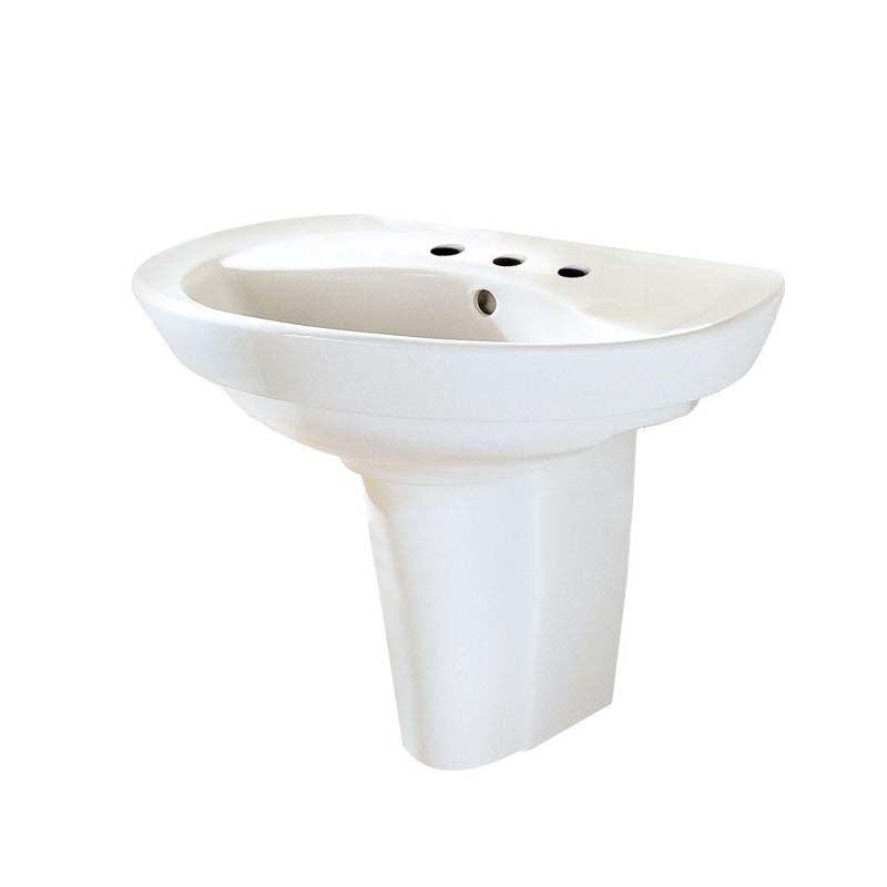 American Standard 0268.888.020 Ravenna Wall-Mount Pedestal Combo Bathroom Sink in White