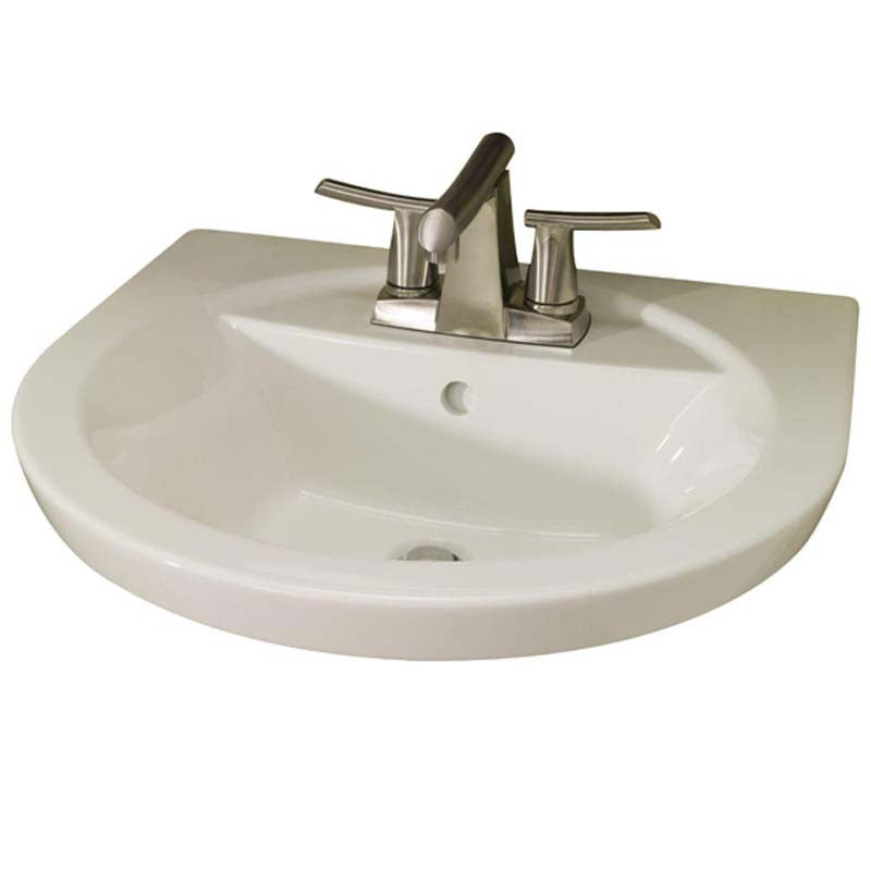 American Standard 0403.004.222 Tropic Petite 21" Center Pedestal Sink Basin with 4" Faucet Centers in Linen