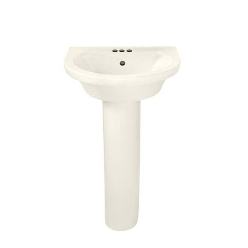 American Standard 0403.400.222 Tropic Petite Pedestal Combo Bathroom Sink in Linen with 4" Faucet Centers