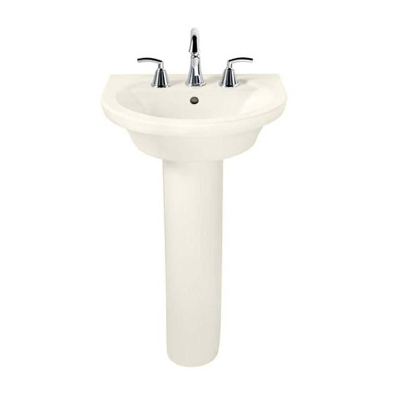 American Standard 0403.800.222 Tropic Petite Pedestal Combo Bathroom Sink in Linen with 8" Faucet Centers