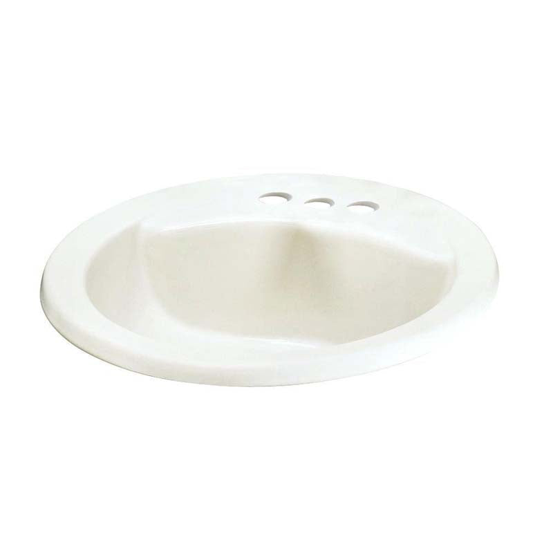 American Standard 0427.444EC.020 Cadet Round Self-Rimming Drop-in Bathroom Sink in White