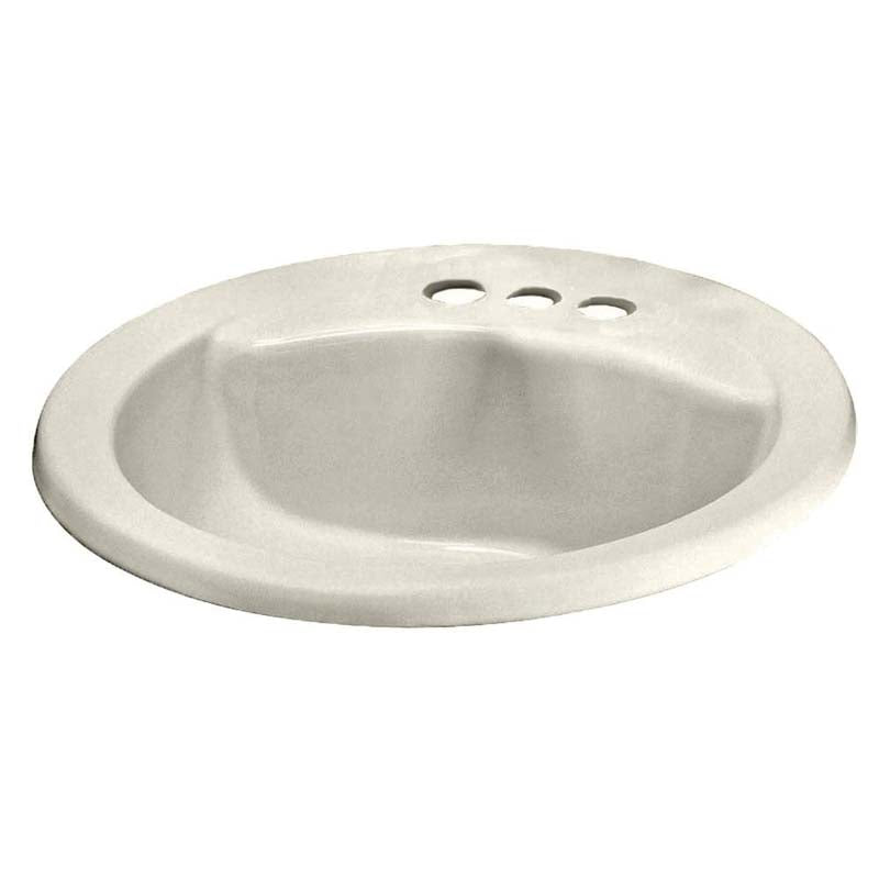 American Standard 0427.444EC.222 Cadet EverClean Round Self-Rimming Countertop Sink in Linen with 4" Faucet Centers