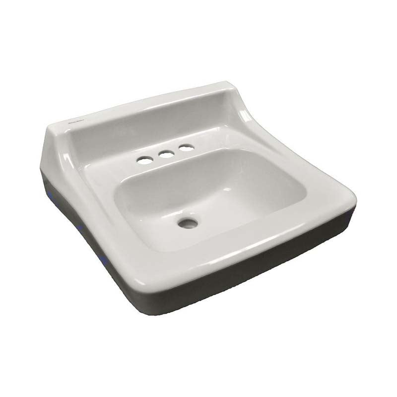 American Standard 0436.004US.020 Missouri Wall-Hung Bathroom Sink in White with Faucet Holes on 4" Centers