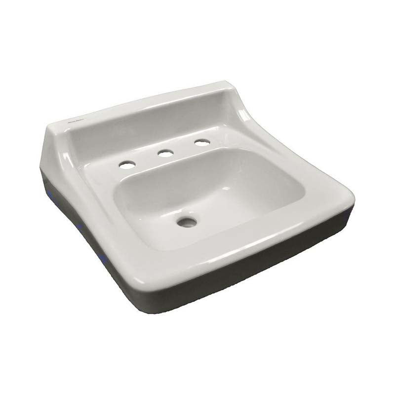 American Standard 0436.008US.020 Missouri Wall-Hung Bathroom Sink in White with Faucet Holes on 8" Centers