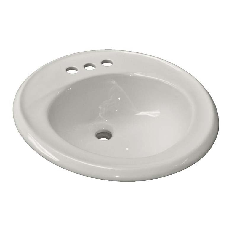 American Standard 0449.004US.020 Kentucky Self-Rimming Countertop Bathroom Sink in White with Faucet Holes on 4" Centers