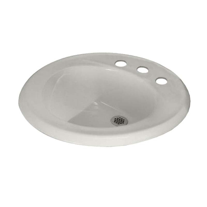 American Standard 0449.008US.020 Kentucky Self-Rimming Countertop Bathroom Sink in White with Faucet Holes on 8" Centers
