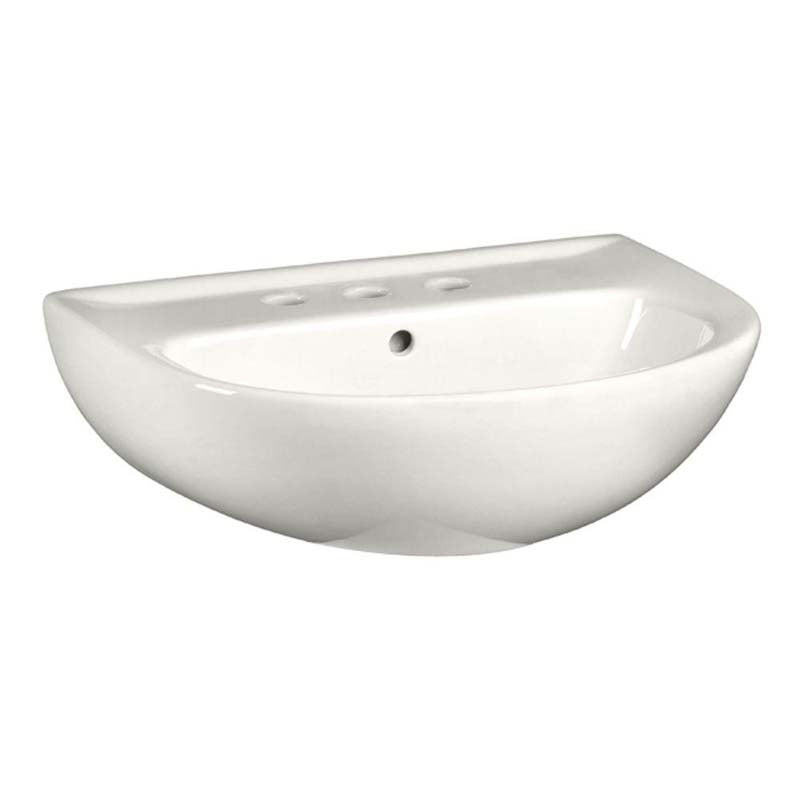 American Standard 0468.008.020 Evolution 5-1/2" Pedestal Sink Basin with 8" Faucet Center Holes in White