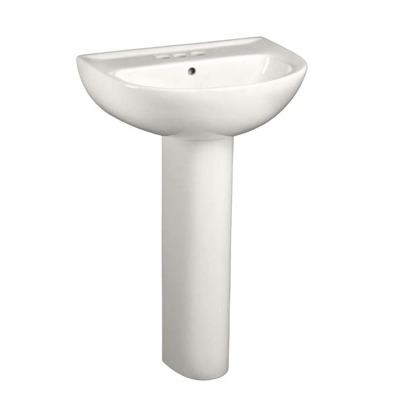 American Standard 0468.400.020 Evolution Pedestal Combo Bathroom Sink with 4" Centers in White