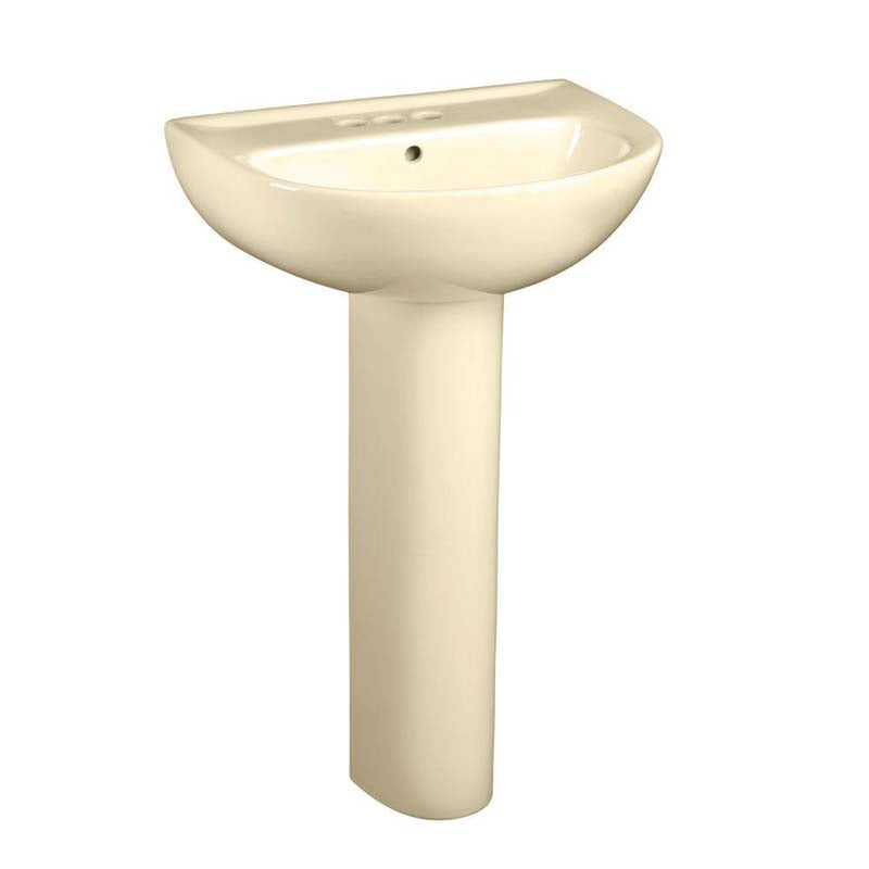 American Standard 0468.400.021 Evolution Pedestal Combo Bathroom Sink with 4" Centers in Bone