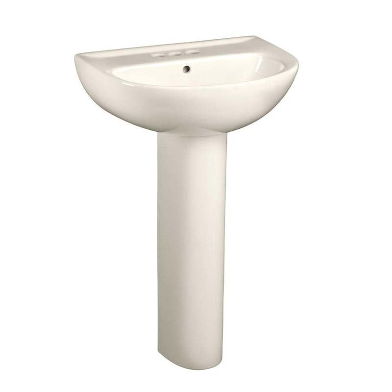 American Standard 0468.400.222 Evolution Pedestal Combo Bathroom Sink with 4" Centers in Linen