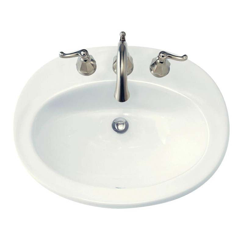 American Standard 0478.803.020 Piazza Self-Rimming Bathroom Sink in White