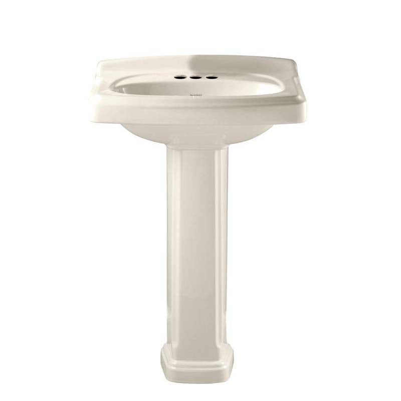 American Standard 0555.401.222 Portsmouth Vitreous China Pedestal Bathroom Sink Combo in Linen