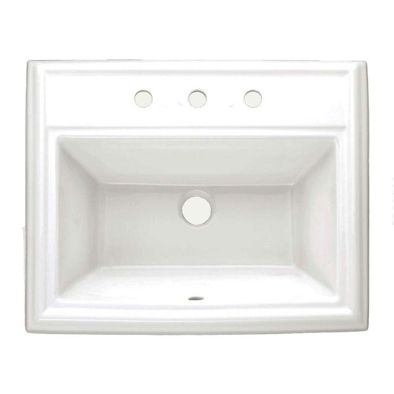 American Standard 0700.008.020 Town Square Self-Rimming Bathroom Sink with Faucet Spacing in White