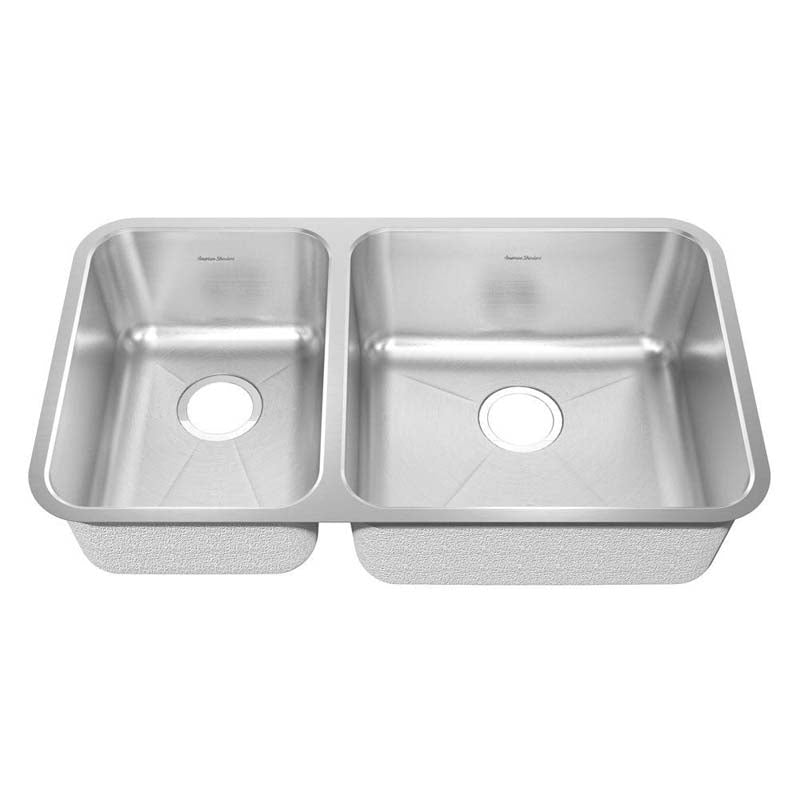 American Standard 14CL.331900.073 Prevoir Undermount Brushed Stainless Steel 32.875" x 18.75" x 9" 0-Hole Double Bowl Kitchen Sink