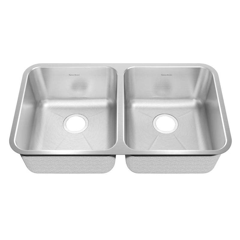 American Standard 14DB.331900.073 Prevoir Undermount Brushed Stainless Steel 32.875" x 18.75" x 9" 0-Hole Double Bowl Kitchen Sink