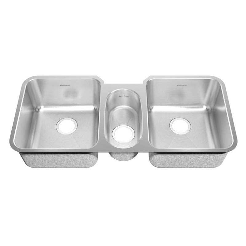 American Standard 16TB.411900.073 Prevoir Undermount Brushed Stainless Steel 41" x 18.75" x 9" 0-Hole Triple Bowl Kitchen Sink