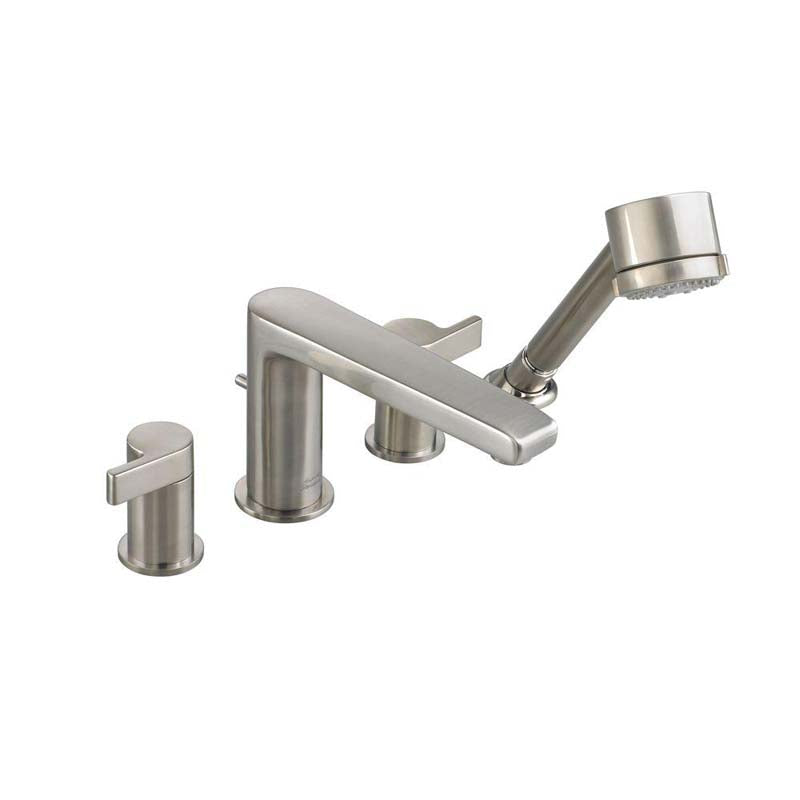American Standard 2590.901.295 Studio 2-Handle Deck-Mount Roman Tub Faucet with Personal Shower in Satin Nickel