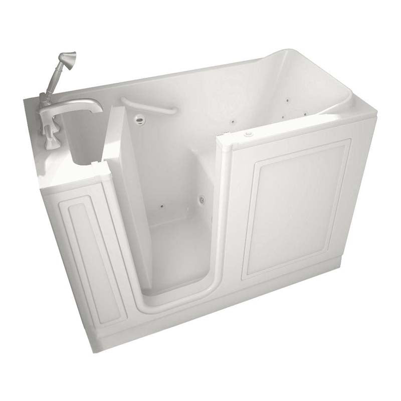 American Standard 2651.114.WLW Left Hand Drain Walk-In Whirlpool Tub with Quick Drain in White