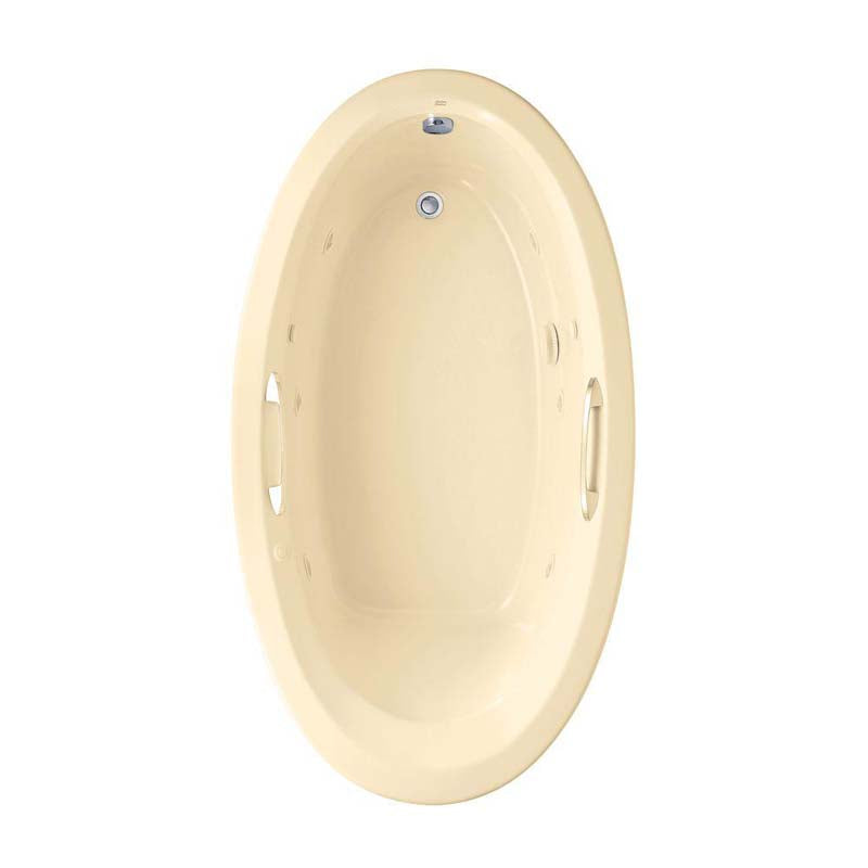 American Standard 2709.048WC.K2.021 Ellisse Oval EcoSilent 5.7 ft. Whirlpool Tub with Chromatherapy in Bone