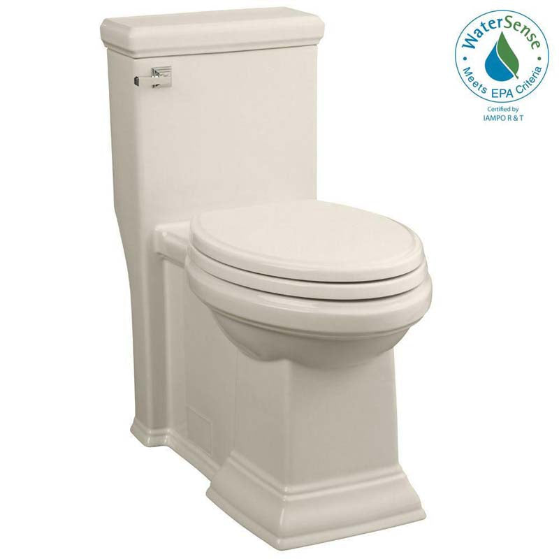 American Standard 2847.128.222 Town Square LXP 1-Piece High-Efficiency 1.28 gpf Right Height Elongated Toilet in Linen