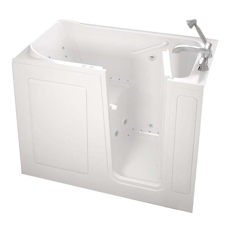 American Standard 2848.104.CRW Right Hand Drain Walk-In Whirlpool Tub with Quick Drain in White