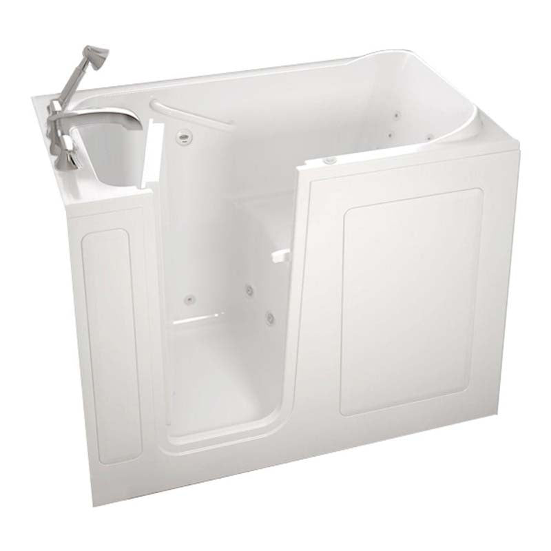 American Standard 2848.104.WLW Left Hand Drain Walk-In Whirlpool Tub with Quick Drain in White