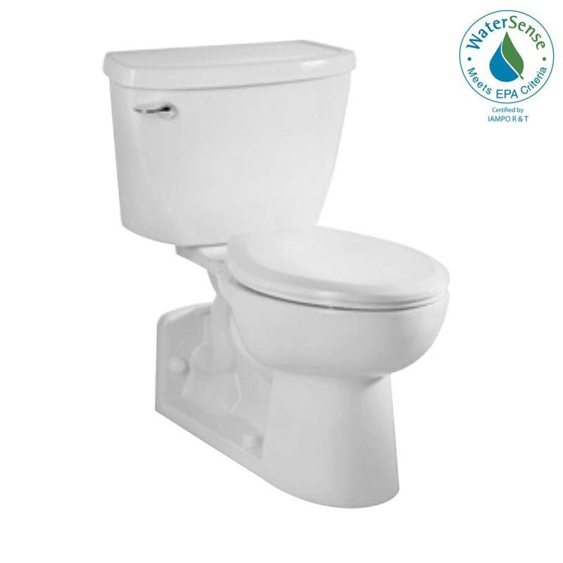American Standard 2878.100.020 Yorkville FloWise 2-Piece 1.1 GPF Right Height Pressure Assisted Elongated Toilet in White
