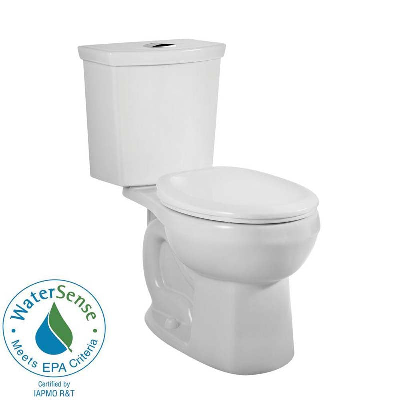 American Standard 2889.216.020 H2Option 2-piece Siphonic Dual Flush 1.6/1.0 GPF Round Front Toilet in White