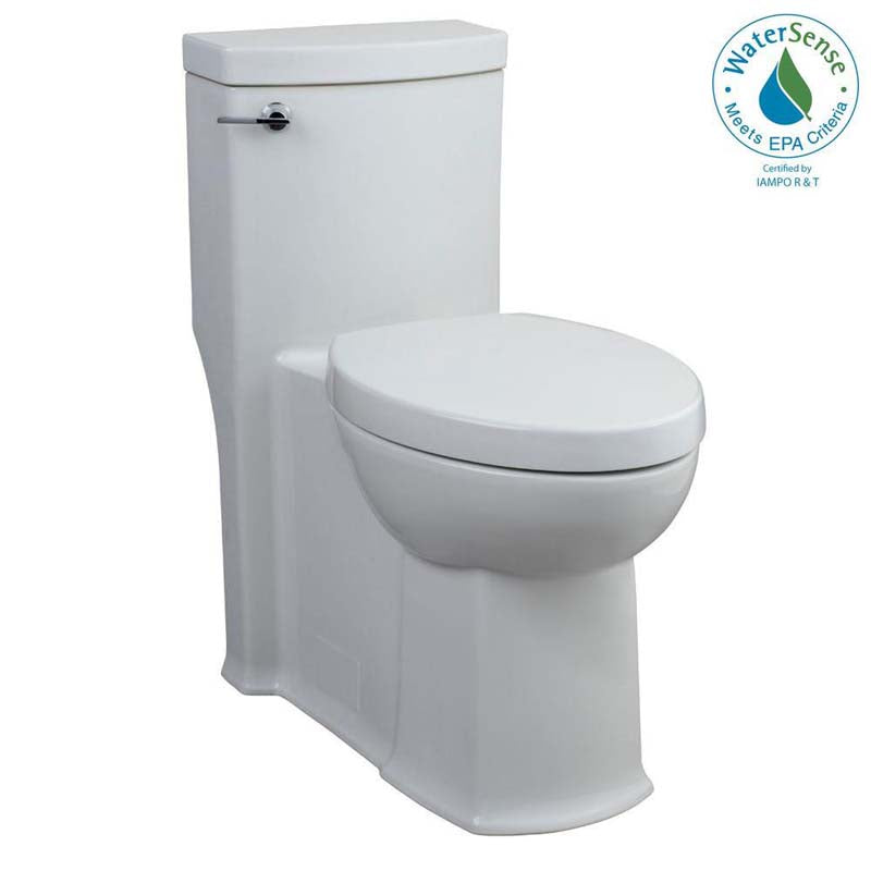 American Standard 2891.128.020 Boulevard FloWise 1-Piece 1.28 GPF Elongated Toilet with Concealed Trapway in White