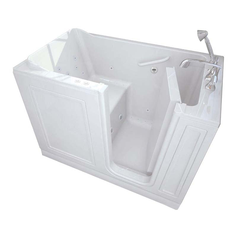 American Standard 3051.114.CRW Right Hand Drain Walk-In Whirlpool Tub with Quick Drain in White