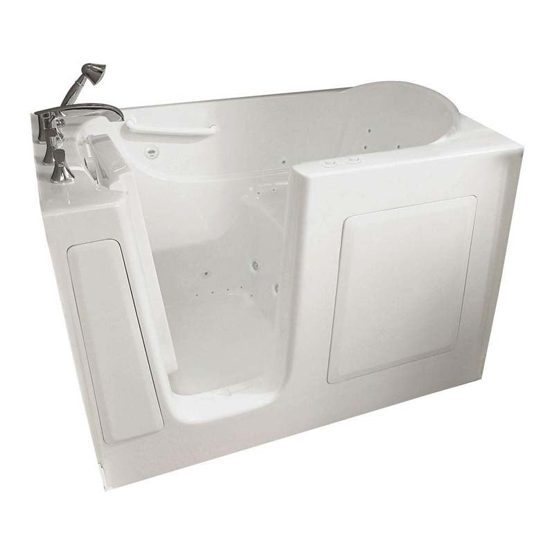 American Standard 3060.104.CLW 5 ft. Left Hand Drain Walk-In Whirlpool Tub with Quick Drain in White