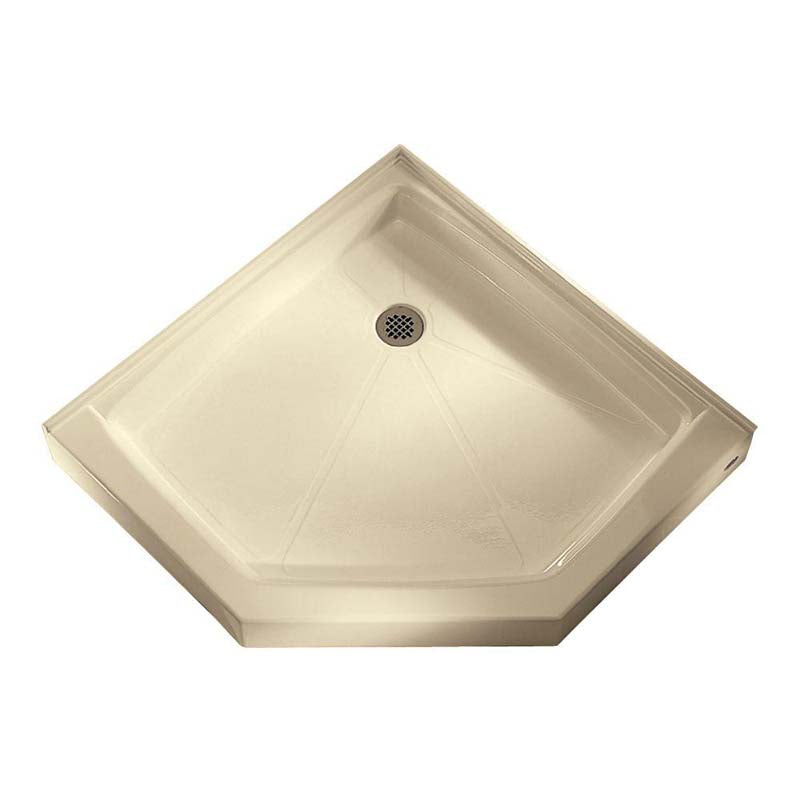 American Standard 4242.NEO.021 Neo Angle Shower Base, Integral Water Retention And Tiling Flange, Shower Drain, Bone