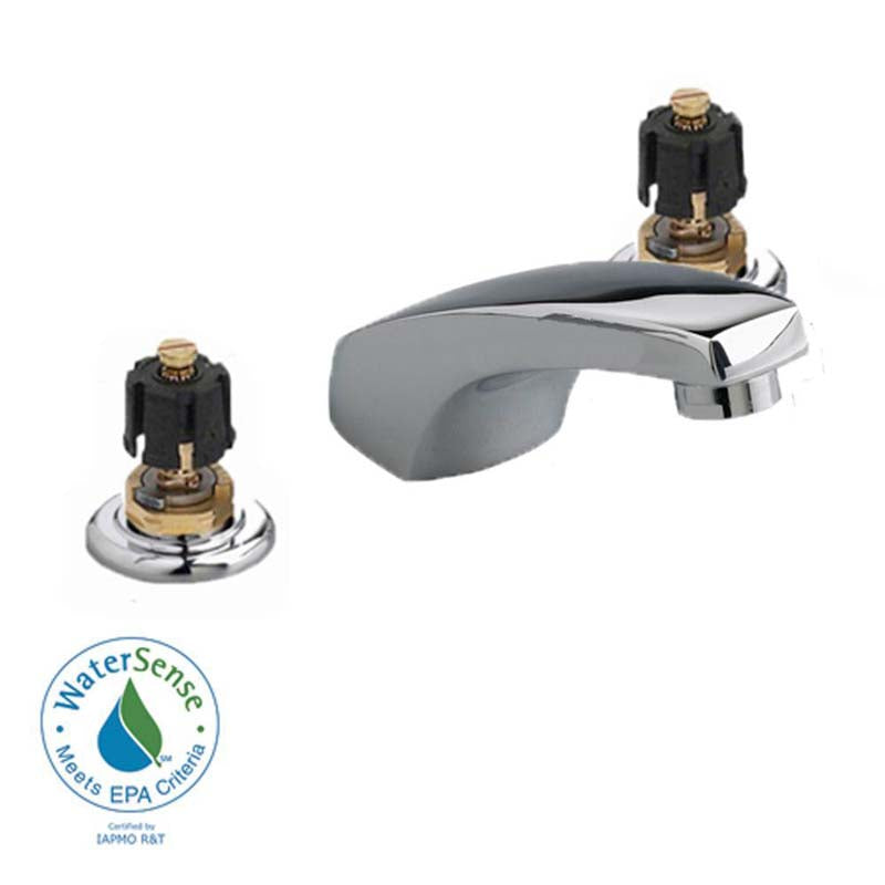 American Standard 4800.000.002 Heritage Widespread 2-Handle Low-Arc Faucet in Polished Chrome