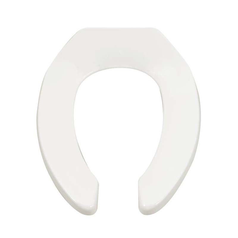 American Standard 5901.100.020 Commercial Elongated Open Front Toilet Seat Less Cover in White