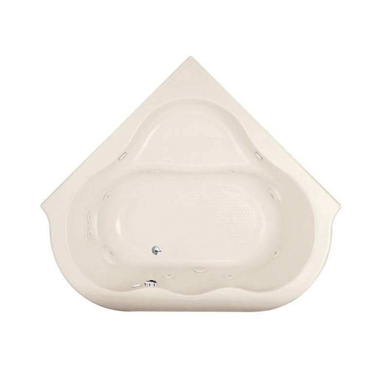 American Standard 6060VC.222 Evolution 4.5 ft. Corner EverClean Whirlpool Tub with Center Drain in Linen