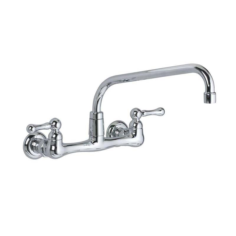 American Standard 7298.152.002 Heritage 8" 2-Handle Mid-Arc Wall-Mount Bathroom Faucet in Polished Chrome