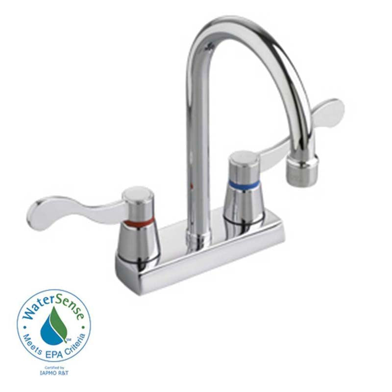 American Standard 7400.172V.002 Heritage 4" Bathroom Faucet in Polished Chrome with Red & Blue Indexed Handle