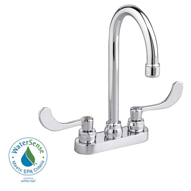 American Standard 7501.170.002 Monterrey 4" 2-Handle High-Arc Faucet in Polished Chrome with Pop-Up Drain Rod