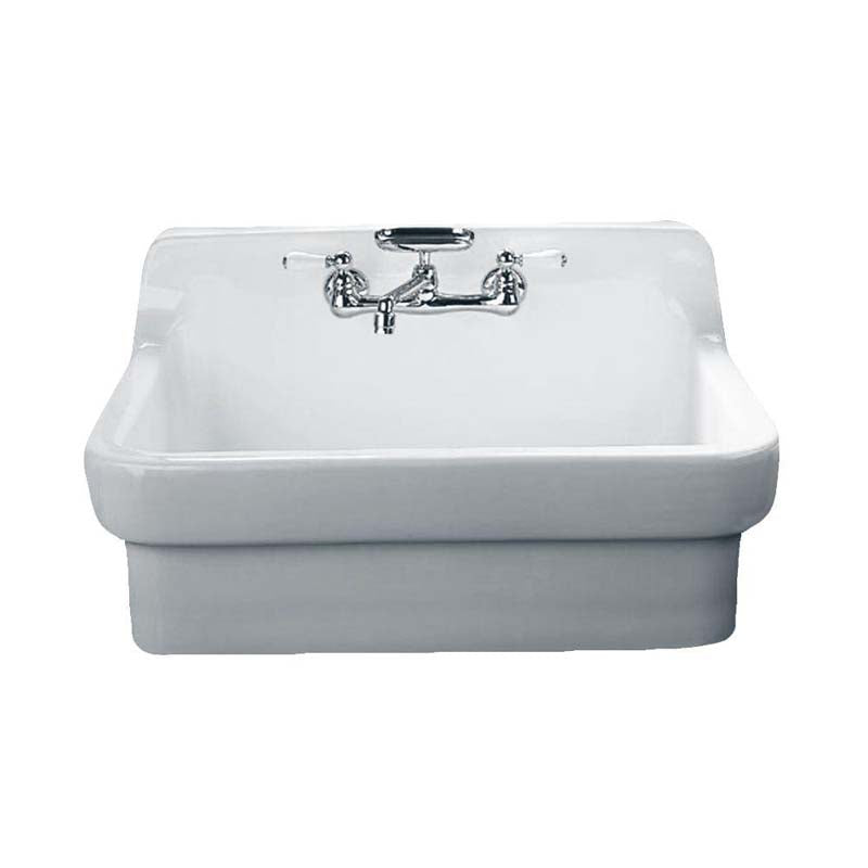 American Standard 9062.008.020 Country Vitreous China 2-Hole Single Bowl Kitchen Sink in White