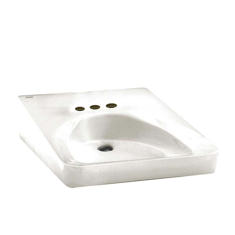 American Standard 9141.011.020 Wheelchair Users Wall-Mount Bathroom Sink in White
