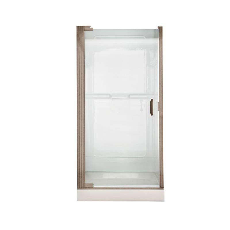 American Standard AM0301D.400.006 Euro Frameless Continuous Hinge Pivot Shower Door in Brushed Nickel with Clear Glass