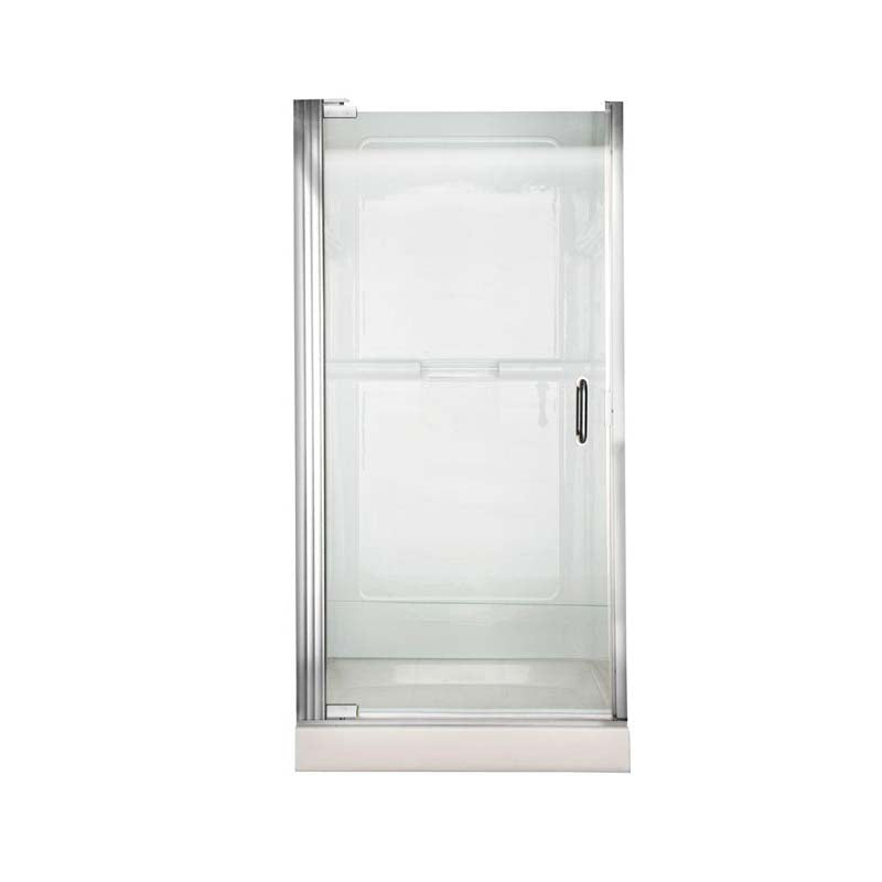 American Standard AM0301D.400.213 Euro Frameless Continuous Hinge Pivot Shower Door in Silver with Clear Glass