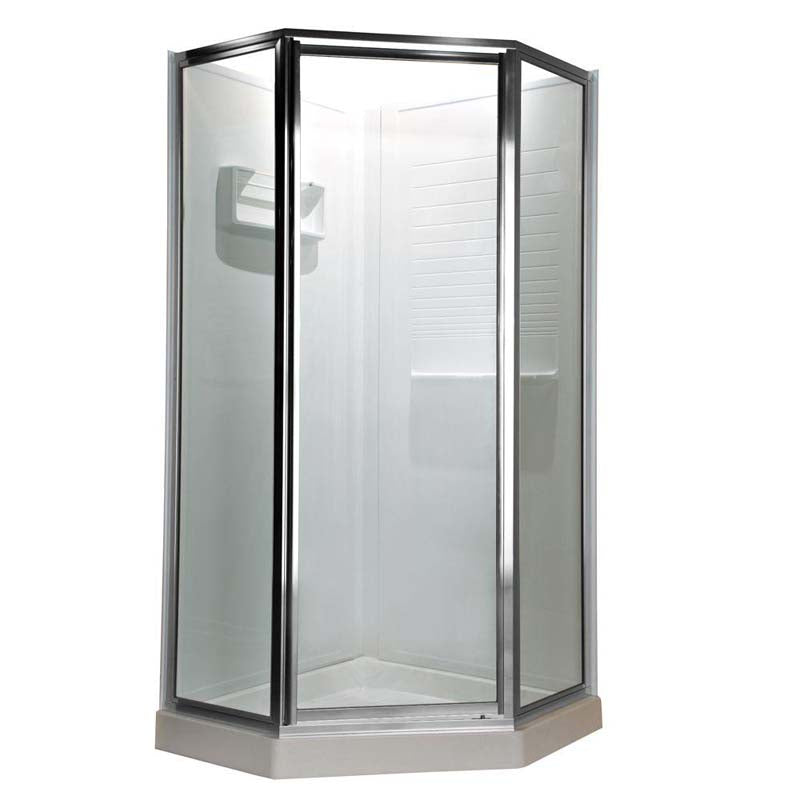 American Standard AMOPQF1.400.213 Prestige Height Neo-Angle Shower Door in Silver and Clear Glass