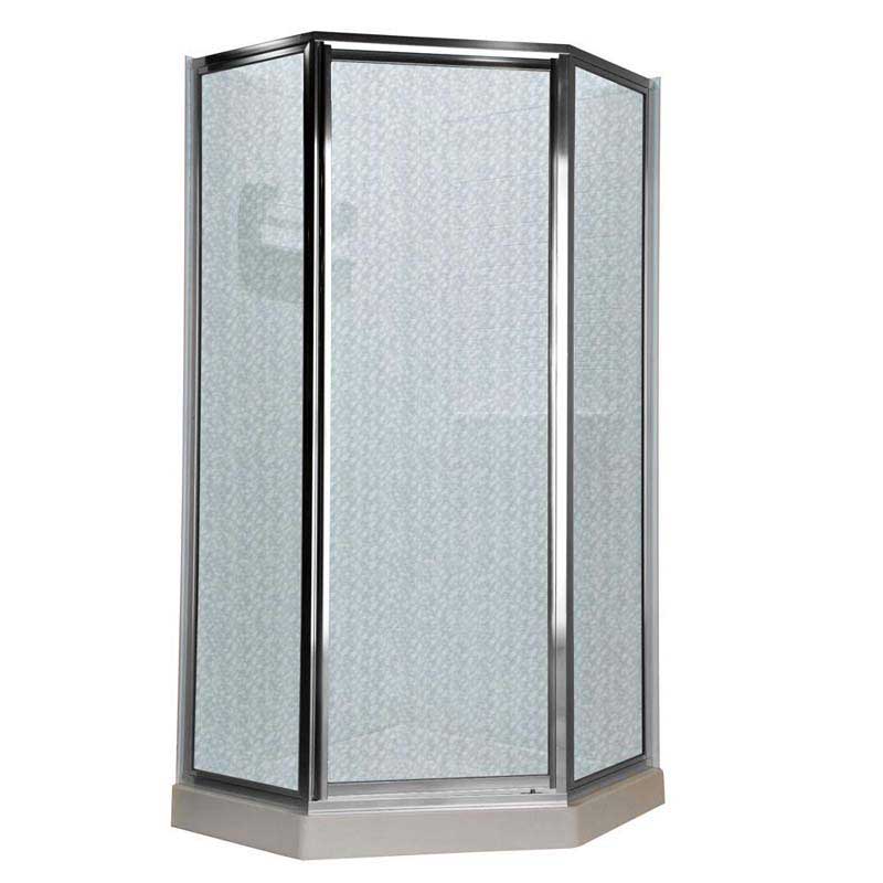 American Standard AMOPQF1.436.213 Prestige Neo-Angle Shower Door in Silver and Hammered Glass