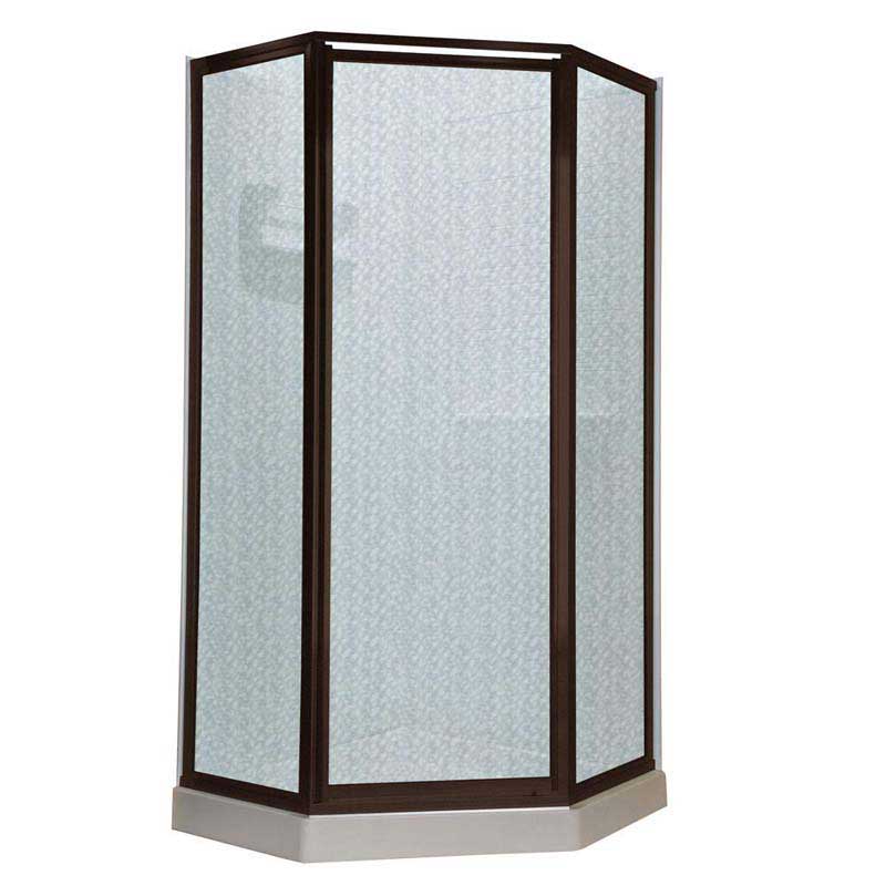 American Standard AMOPQF1.436.224 Prestige Neo-Angle Shower Door in Oil-Rubbed Bronze with Hammered Glass