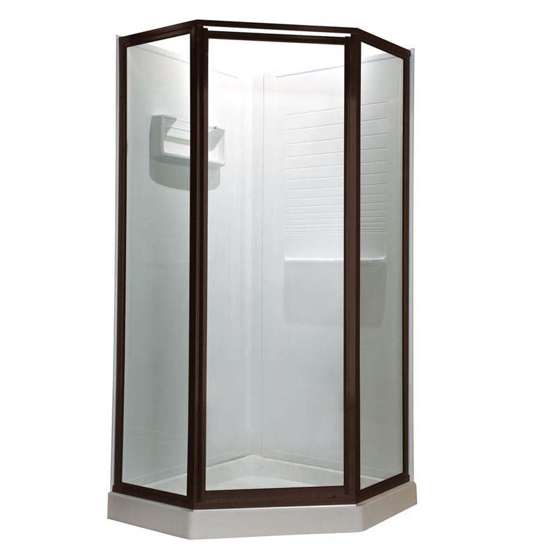 American Standard AMOPQF2.400.224 Prestige Neo-Angle Shower Door in Oil Rubbed Bronze with Clear Glass