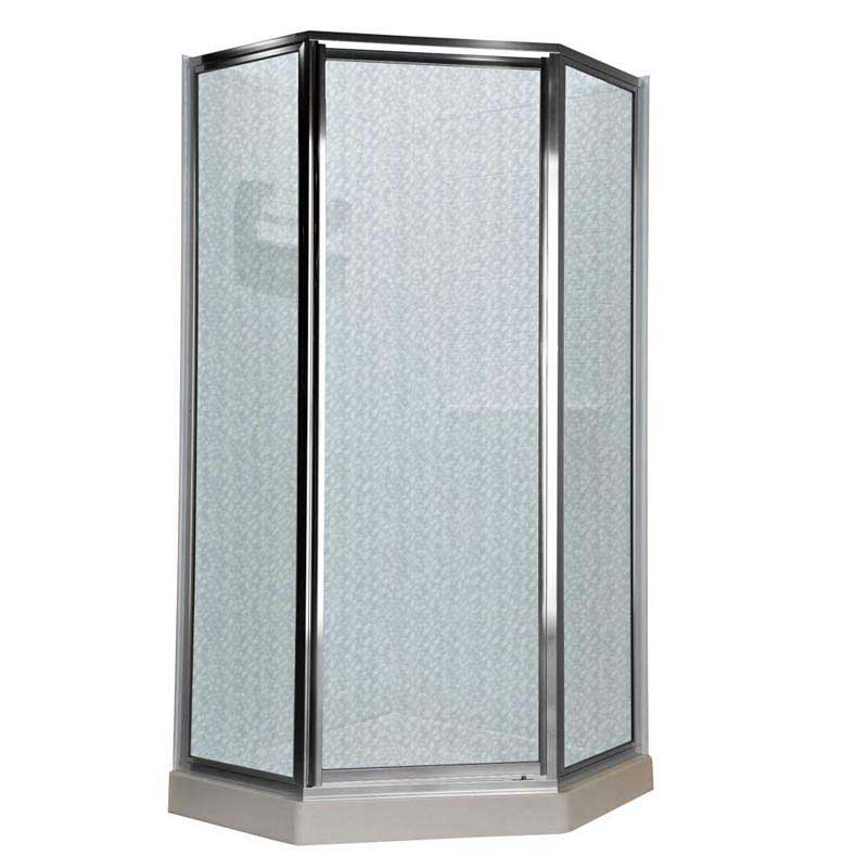 American Standard AMOPQF2.436.213 Prestige Neo-Angle Shower Door in Silver and Hammered Glass