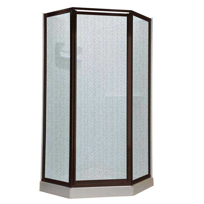 American Standard AMOPQF2.436.224 Prestige Neo-Angle Shower Door in Oil Rubbed Bronze with Hammered Glass