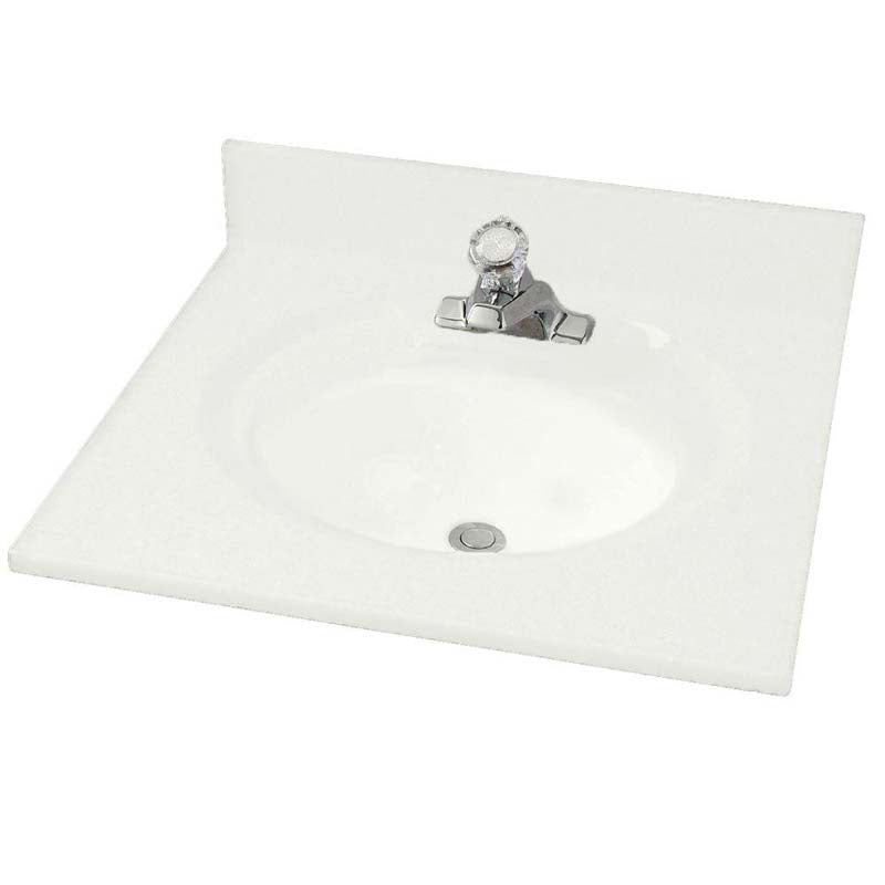 American Standard CMA8374.800 Astra Lav 37" Cultured Marble Vanity Top in White with White Basin